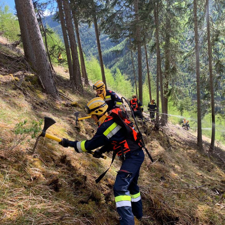 Waldbrand-Übung im Pölstal